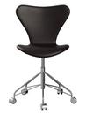 Series 7 Swivel Chair 3117 / 3217 Full Upholstery, Without armrests, Leather Grace dark brown, Chrome