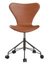 Series 7 Swivel Chair 3117 / 3217 Full Upholstery, Without armrests, Leather Grace walnut, Brown bronze