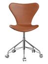 Series 7 Swivel Chair 3117 / 3217 Full Upholstery, Without armrests, Leather Grace walnut, Chrome