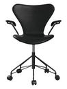 Series 7 Swivel Chair 3117 / 3217 Full Upholstery, With armrests, Leather Grace black, Black