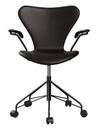 Series 7 Swivel Chair 3117 / 3217 Full Upholstery, With armrests, Leather Grace dark brown, Black