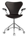 Series 7 Swivel Chair 3117 / 3217 Full Upholstery, With armrests, Leather Grace dark brown, Chrome