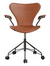 Series 7 Swivel Chair 3117 / 3217 Full Upholstery, With armrests, Leather Grace walnut, Black