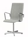 Oxford, With armrests, Middle-high back, Fixed base, Hallingdal 65, 110 - White/grey