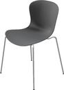 NAP Stacking Chair, 45 cm, Pepper Grey, Chrome