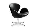 Swan Chair, Special height 48 cm, Leather Grace, Black