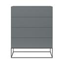 F40 Chest of drawers, With frame, Graphite matte