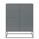 F40 Combi chest of drawers, With frame, Graphite matte