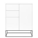 F40 Combi chest of drawers, With frame, Snow matte