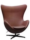 Egg Chair Anniversary Edition, Leather Grace chestnut, With footstool