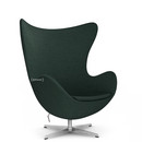 Egg Chair, Christianshavn, Christianshavn 1161 - Dark green, Satin polished aluminium, Without footstool