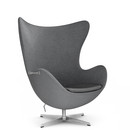 Egg Chair, Christianshavn, Christianshavn 1171 - Light Grey, Satin polished aluminium, Without footstool
