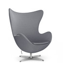 Egg Chair, Christianshavn, Christianshavn 1170 - Light Grey Uni, Satin polished aluminium, Without footstool