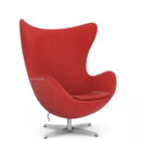 Egg Chair, Hallingdal 65, 674 - Red, Satin polished aluminium, Without footstool