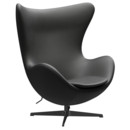 Egg Chair, Leather Essential, Black, Black, Without footstool