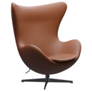 Egg Chair, Leather Essential, Walnut, Black, Without footstool