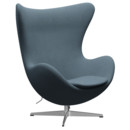 Egg Chair, Re-wool, 768 - Natural / light blue, Satin polished aluminium, Without footstool