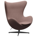 Egg Chair, Re-wool, 648 - Pale rose/natural, Black, Without footstool
