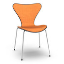 Series 7 Chair Front Upholstered, Coloured ash, Black, Remix 543 - Orange, Chrome