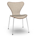 Series 7 Chair Front Upholstered, Clear varnished wood, Walnut, natural, Remix 242 - Light brown, Chrome