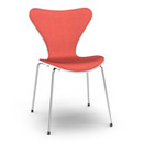 Series 7 Chair Front Upholstered, Lacquer, White lacquered, Remix 643 - Red, Chrome