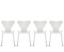 Series 7 Promotion Set of 4, Seat white coloured ash, base chrome plated