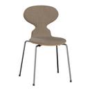 Ant Chair 3101 with Front Padding, Clear varnished wood, Natural oak, Remix 242 - Light brown, Chrome