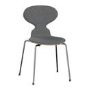 Ant Chair 3101 with Front Padding, Clear varnished wood, Walnut, natural, Remix 143 - Grey, Chrome