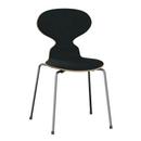 Ant Chair 3101 with Front Padding, Clear varnished wood, Walnut, natural, Remix 183 - Black, Chrome