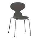Ant Chair 3101 with Front Padding, Lacquer, White, Remix 152 - Black & White, Chrome