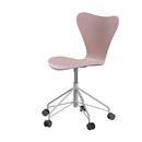 Series 7 Swivel Chair 3117 / 3217 New Colours, Without armrests, Lacquer, Pale rose, Silver grey