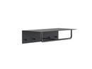 Unu wall coat rack, With rod, With 4 hooks, Matt black / polished black