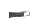 Unu wall coat rack, With rod, With 4 hooks, Matt black / polished stainless steel