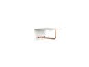 Unu wall coat rack, With rod, With 2 hooks, White matt / polished copper 