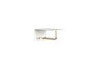 Unu wall coat rack, With rod, With 2 hooks, White matt / polished gold 