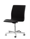 Oxford, With armrests, Low back, Wheeled based, Soft leather, Black-brown