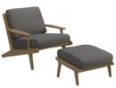 Bay Lounge Chair, Granite, With Ottoman