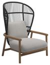 Fern Highback Lounge Chair, Raven, Blend Linen