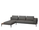 Grid Lounge Sofa, Right armrest, Granite, With waterproof cover