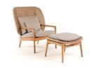 Kay Highback Lounge Chair, Harvest, Fife Rainy Grey, With Ottoman