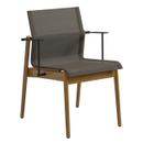 Sway Teak Chair, Powder coated anthracite, Fabric Sling granite, With armrests
