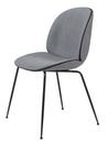 Beetle Dining Chair Fully Upholstered, Medium grey / Black matt