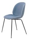 Beetle Dining Chair Fully Upholstered, Jeans blue / Black matt
