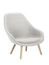 About A Lounge Chair High AAL 92, Divina Melange 120 - light grey, Soap treated oak, With seat cushion