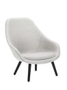 About A Lounge Chair High AAL 92, Divina Melange 120 - light grey, Black lacquered oak, With seat cushion
