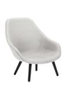 About A Lounge Chair High AAL 92, Divina Melange 120 - light grey, Black lacquered oak, Without seat cushion