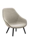 About A Lounge Chair High AAL 92, Hallingdal 116 - warm grey, Black lacquered oak, Without seat cushion