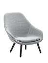 About A Lounge Chair High AAL 92, Hallingdal - light grey, Black lacquered oak, With seat cushion