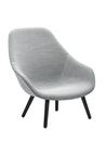 About A Lounge Chair High AAL 92, Hallingdal 130 - light grey, Black lacquered oak, Without seat cushion