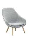 About A Lounge Chair High AAL 92, Steelcut Trio 133 - light grey, Lacquered oak, With seat cushion